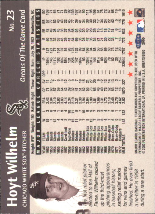 2000 Greats of the Game (Fleer) Baseball "Main Set" Cards - Picture 47 of 213