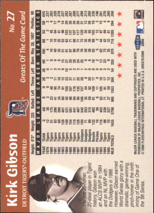 2000 Greats of the Game (Fleer) Baseball "Main Set" Cards - Picture 55 of 213