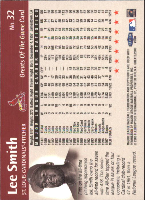 2000 Greats of the Game (Fleer) Baseball "Main Set" Cards - Picture 65 of 213