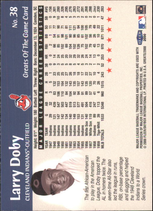 2000 Greats of the Game (Fleer) Baseball "Main Set" Cards - Picture 73 of 213