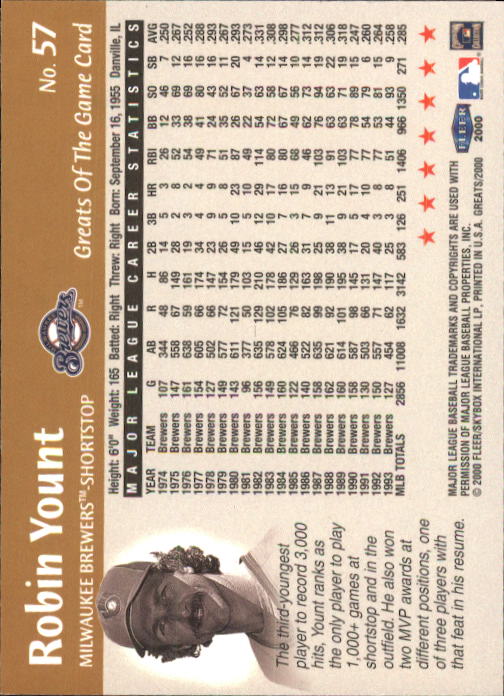 2000 Greats of the Game (Fleer) Baseball "Main Set" Cards - Picture 109 of 213