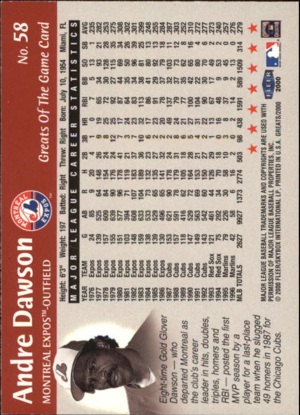 2000 Greats of the Game (Fleer) Baseball "Main Set" Cards - Picture 111 of 213