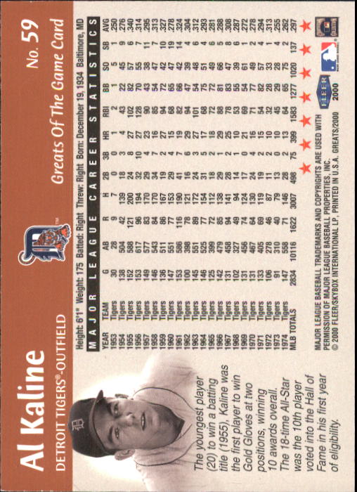 2000 Greats of the Game (Fleer) Baseball "Main Set" Cards - Picture 113 of 213