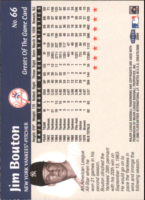 2000 Greats of the Game (Fleer) Baseball "Main Set" Cards - Picture 127 of 213
