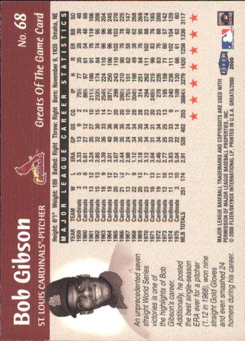 2000 Greats of the Game (Fleer) Baseball "Main Set" Cards - Picture 131 of 213