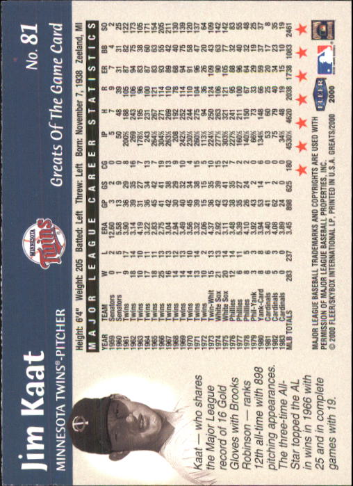 2000 Greats of the Game (Fleer) Baseball "Main Set" Cards - Picture 157 of 213