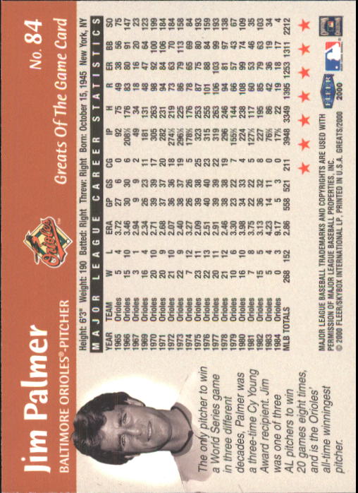 2000 Greats of the Game (Fleer) Baseball "Main Set" Cards - Picture 163 of 213