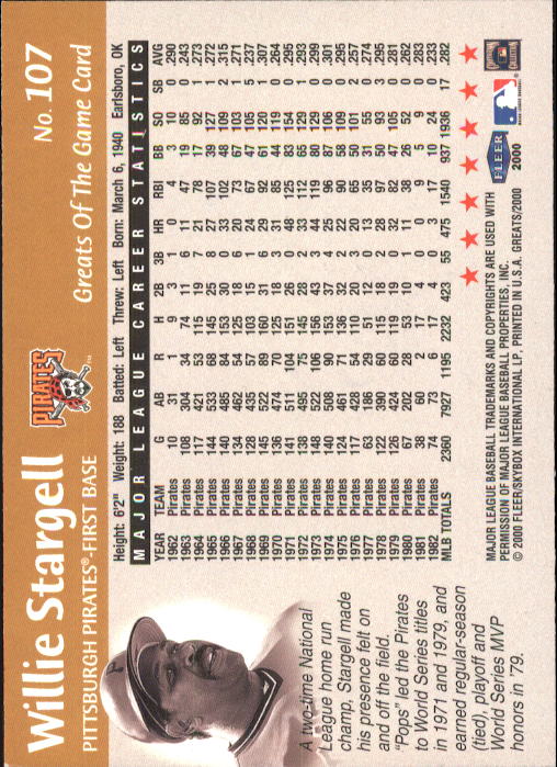 2000 Greats of the Game (Fleer) Baseball "Main Set" Cards - Picture 209 of 213