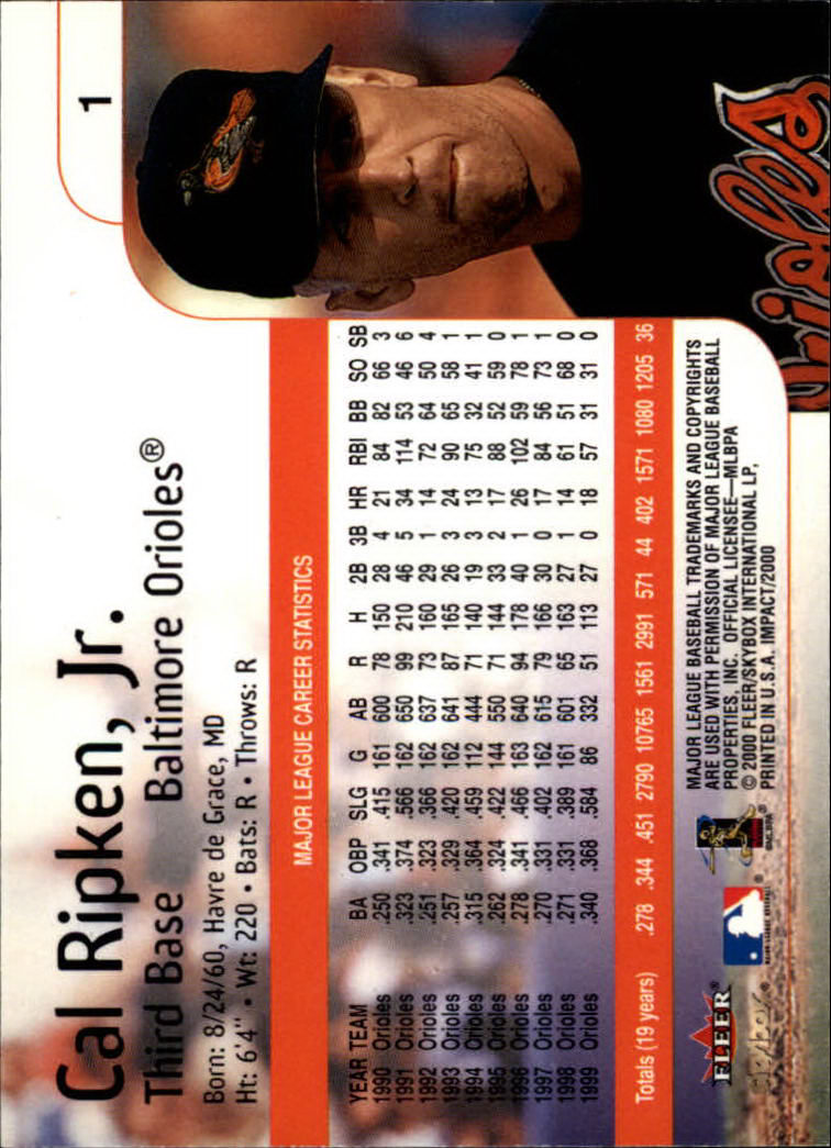 2000 Impact (Skybox) Baseball "Main Set" Cards #1 to #200 - Picture 3 of 401