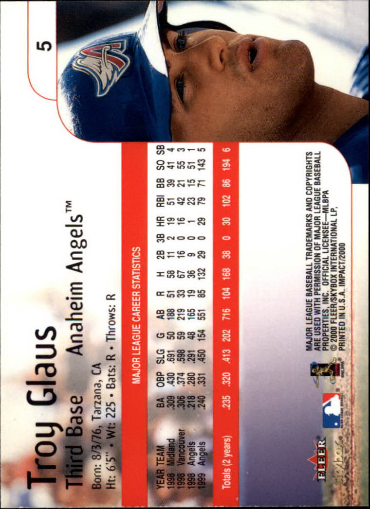 2000 Impact (Skybox) Baseball "Main Set" Cards #1 to #200 - Picture 11 of 401