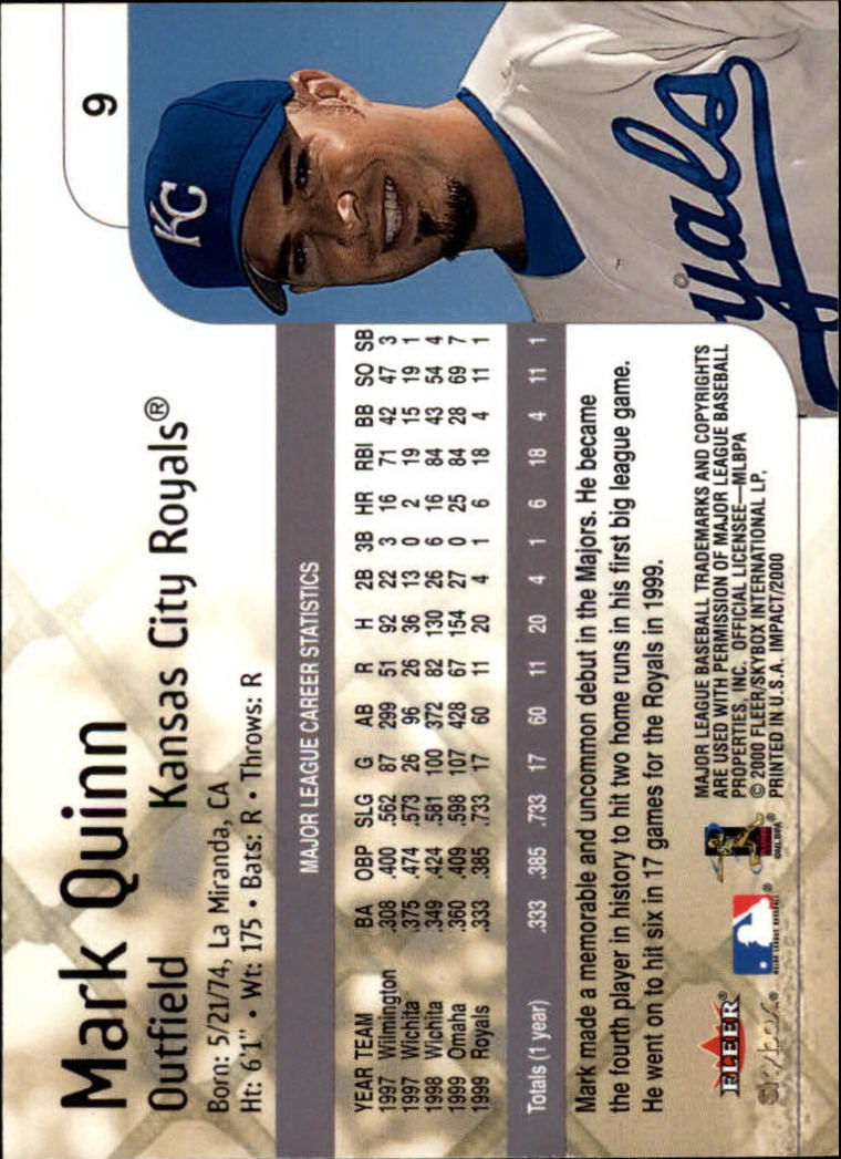 2000 Impact (Skybox) Baseball "Main Set" Cards #1 to #200 - Picture 19 of 401