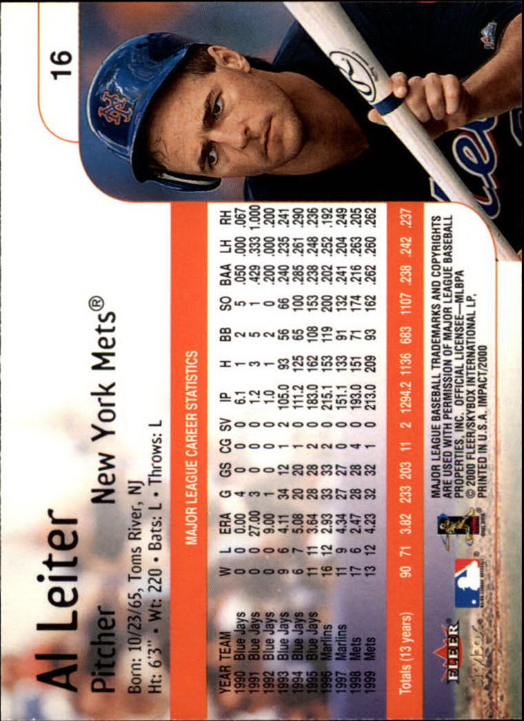 2000 Impact (Skybox) Baseball "Main Set" Cards #1 to #200 - Picture 33 of 401