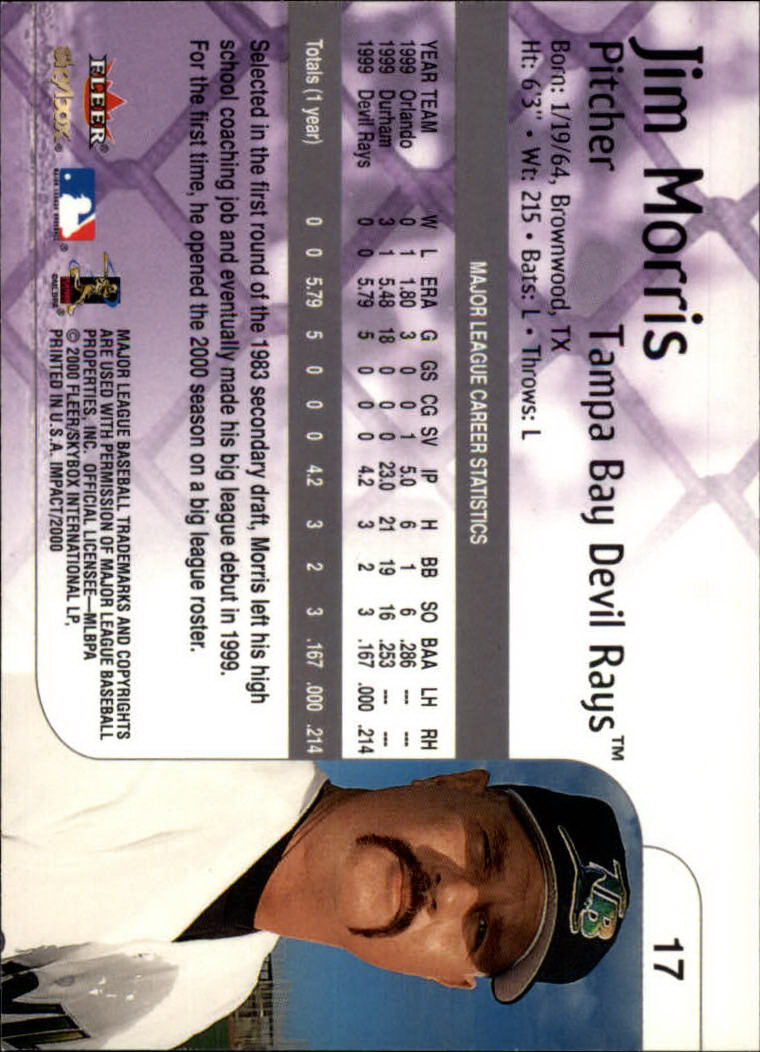2000 Impact (Skybox) Baseball "Main Set" Cards #1 to #200 - Picture 35 of 401