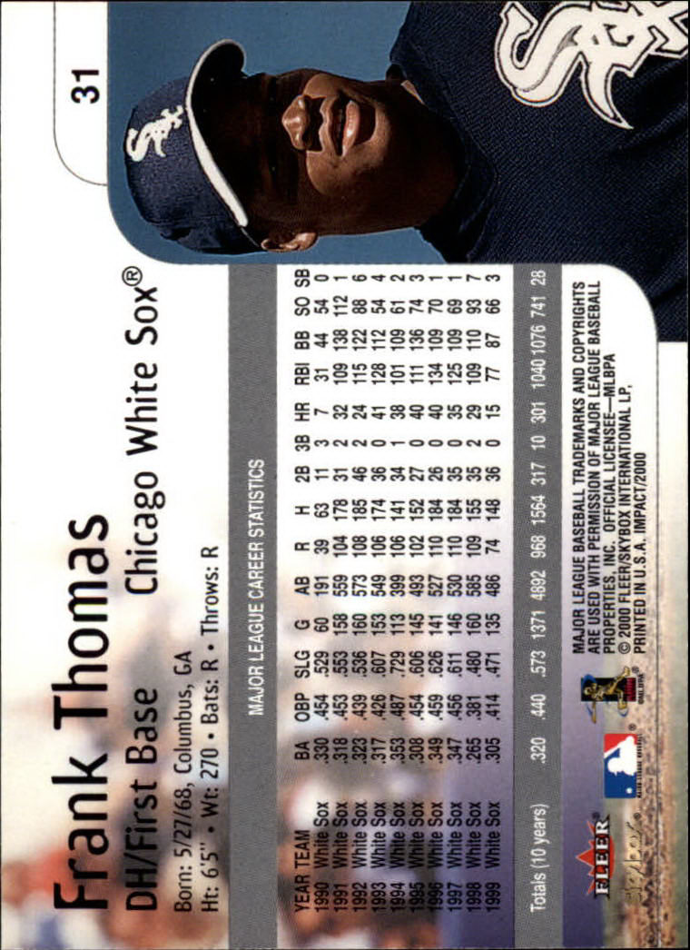 2000 Impact (Skybox) Baseball "Main Set" Cards #1 to #200 - Picture 63 of 401