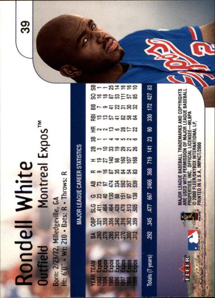 2000 Impact (Skybox) Baseball "Main Set" Cards #1 to #200 - Picture 79 of 401