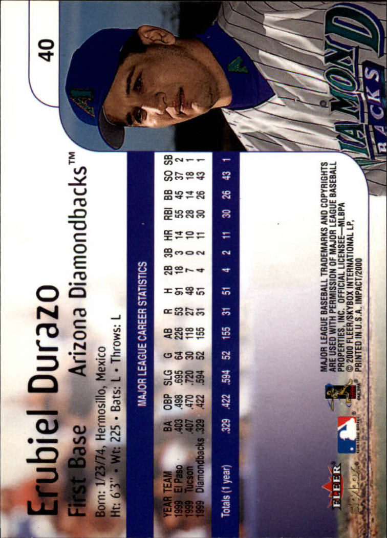 2000 Impact (Skybox) Baseball "Main Set" Cards #1 to #200 - Picture 81 of 401
