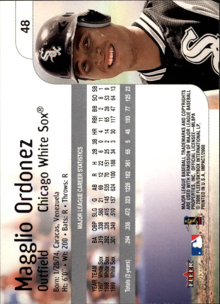 2000 Impact (Skybox) Baseball "Main Set" Cards #1 to #200 - Picture 97 of 401