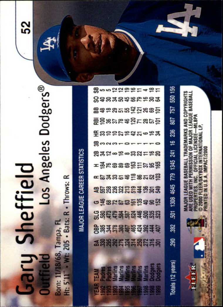 2000 Impact (Skybox) Baseball "Main Set" Cards #1 to #200 - Picture 105 of 401