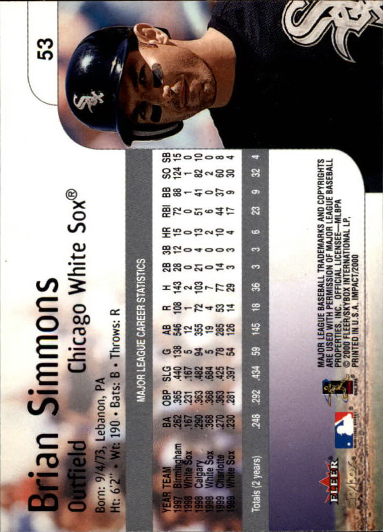 2000 Impact (Skybox) Baseball "Main Set" Cards #1 to #200 - Picture 107 of 401
