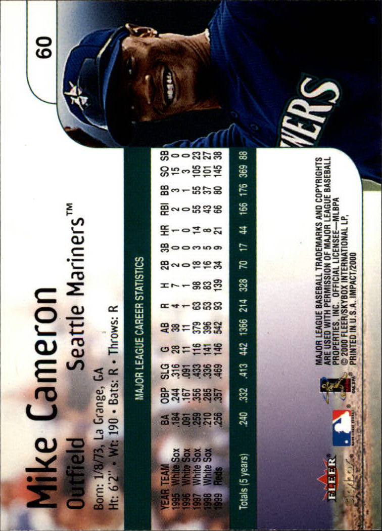 2000 Impact (Skybox) Baseball "Main Set" Cards #1 to #200 - Picture 121 of 401