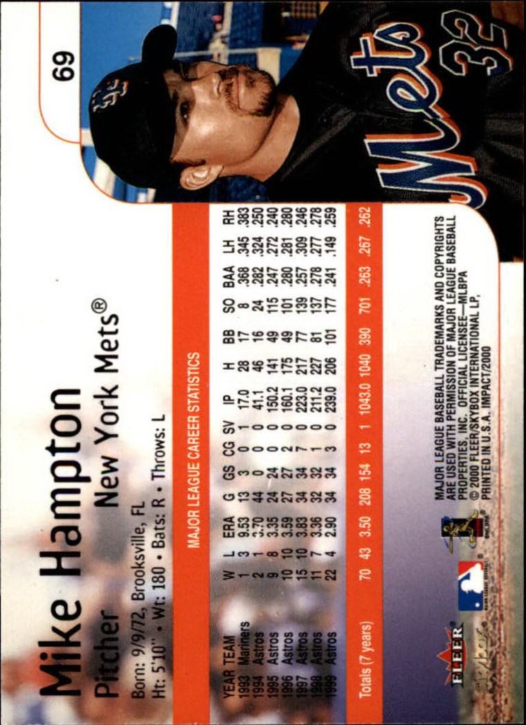 2000 Impact (Skybox) Baseball "Main Set" Cards #1 to #200 - Picture 139 of 401