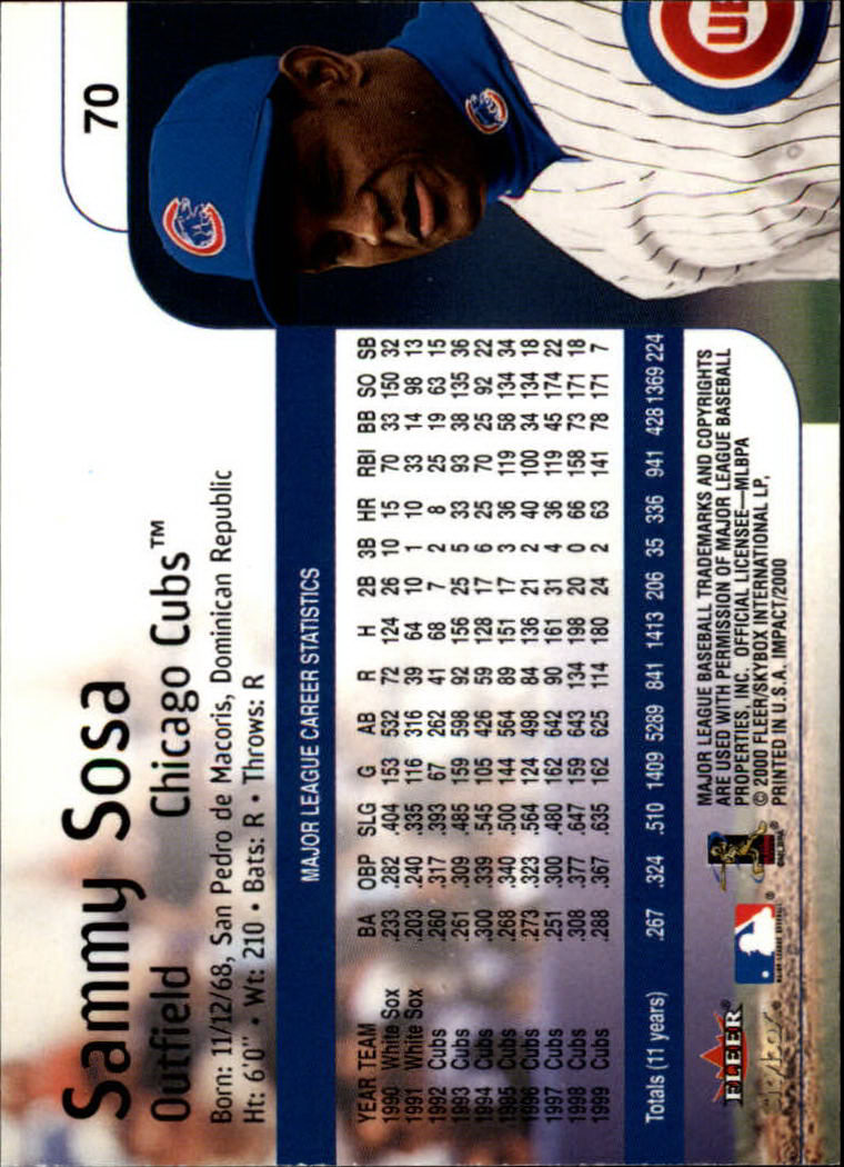 2000 Impact (Skybox) Baseball "Main Set" Cards #1 to #200 - Picture 141 of 401