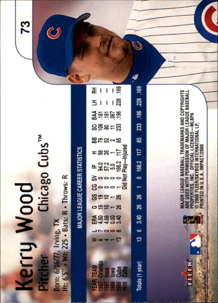 2000 Impact (Skybox) Baseball "Main Set" Cards #1 to #200 - Picture 147 of 401