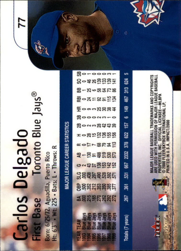 2000 Impact (Skybox) Baseball "Main Set" Cards #1 to #200 - Picture 155 of 401