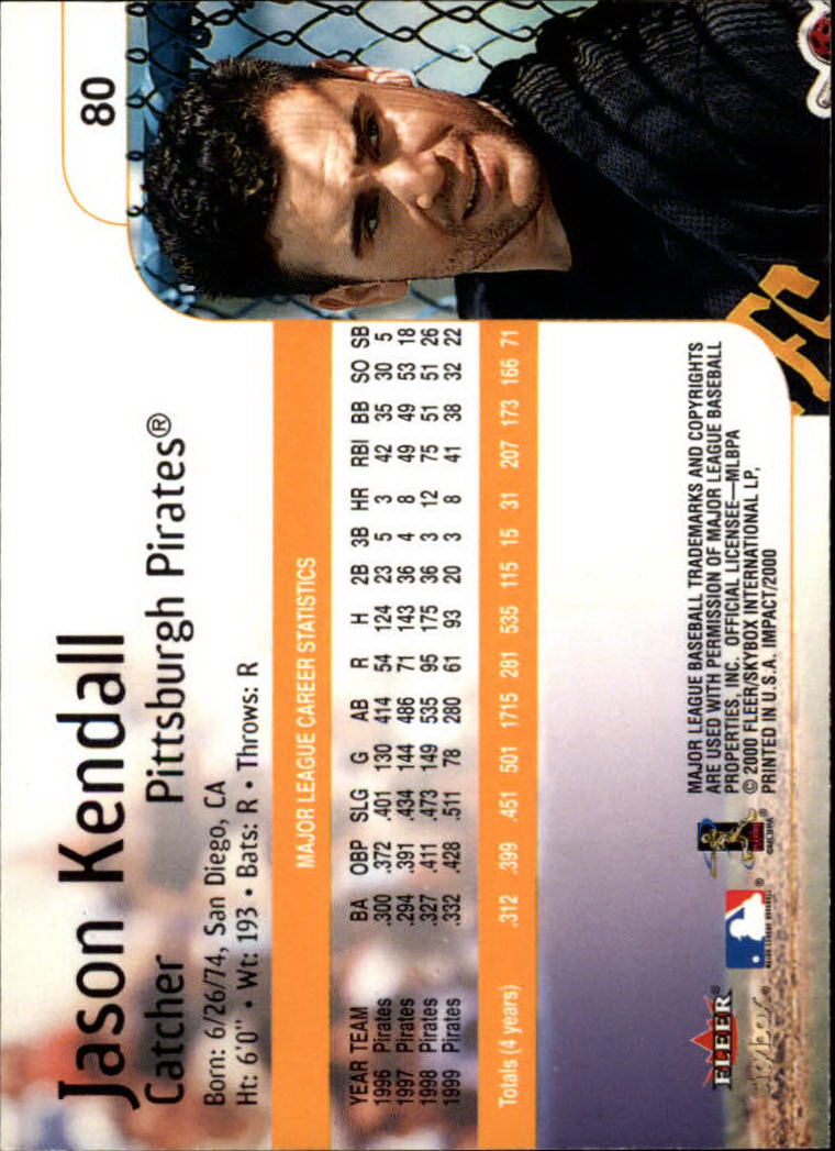2000 Impact (Skybox) Baseball "Main Set" Cards #1 to #200 - Picture 161 of 401