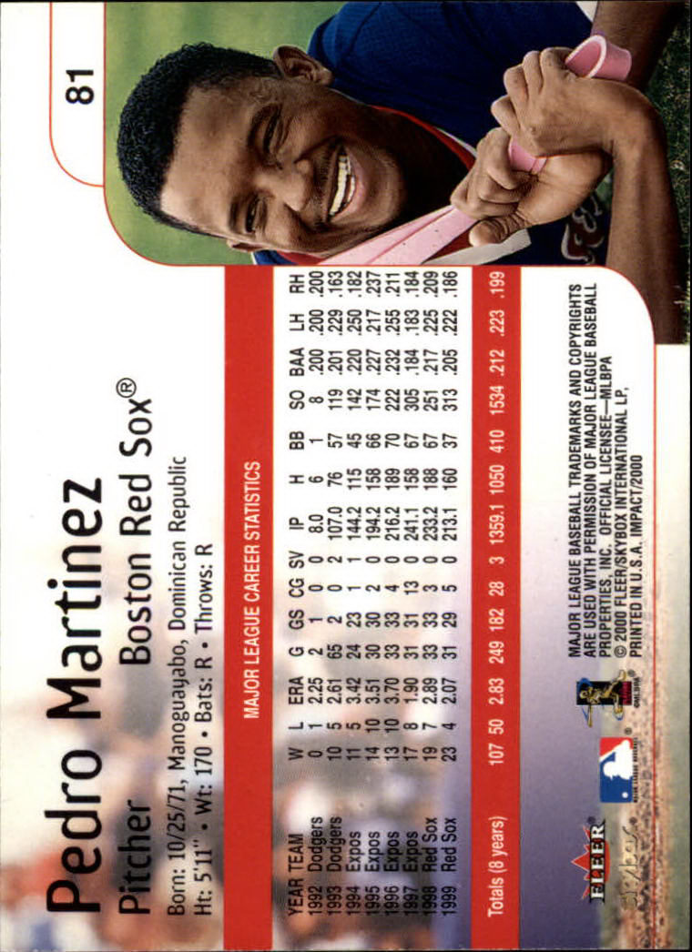 2000 Impact (Skybox) Baseball "Main Set" Cards #1 to #200 - Picture 163 of 401