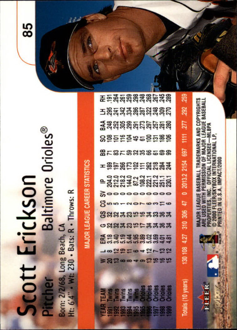 2000 Impact (Skybox) Baseball "Main Set" Cards #1 to #200 - Picture 171 of 401