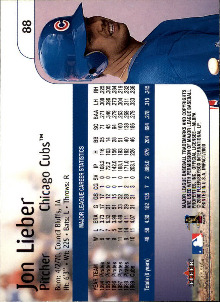 2000 Impact (Skybox) Baseball "Main Set" Cards #1 to #200 - Picture 177 of 401