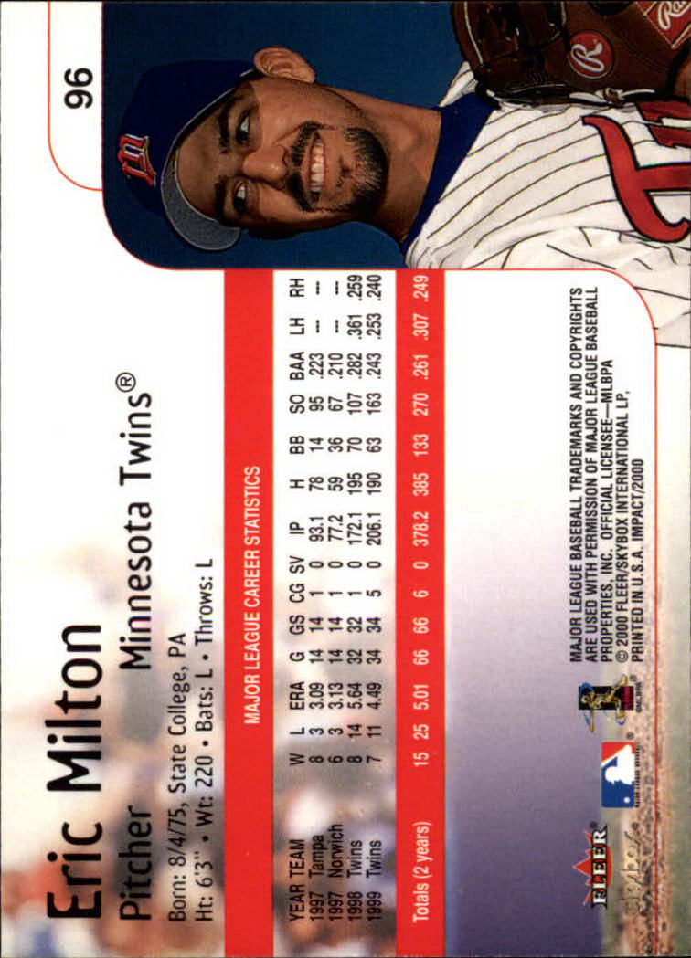2000 Impact (Skybox) Baseball "Main Set" Cards #1 to #200 - Picture 193 of 401