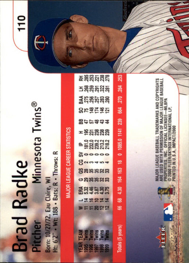 2000 Impact (Skybox) Baseball "Main Set" Cards #1 to #200 - Picture 221 of 401