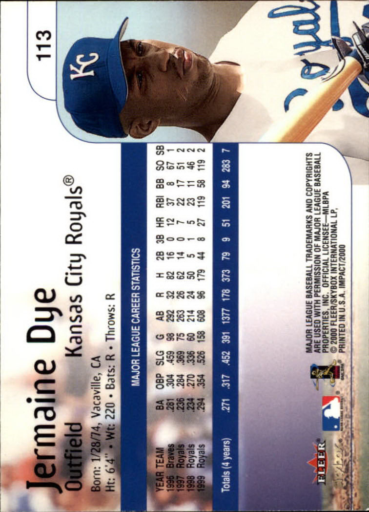 2000 Impact (Skybox) Baseball "Main Set" Cards #1 to #200 - Picture 227 of 401