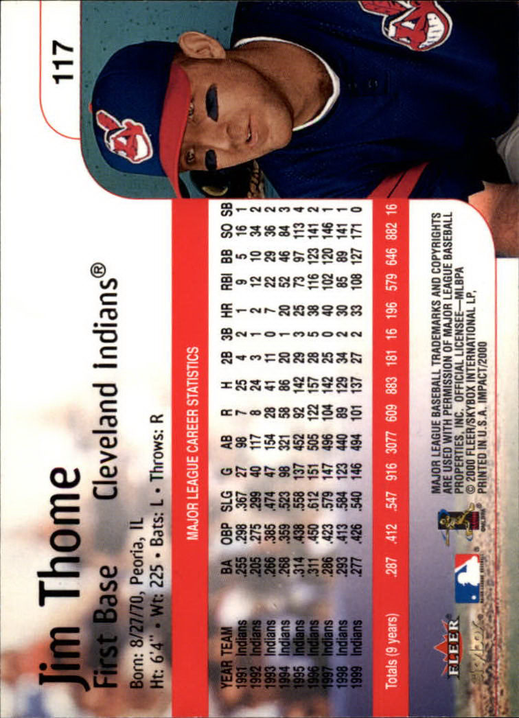2000 Impact (Skybox) Baseball "Main Set" Cards #1 to #200 - Picture 235 of 401