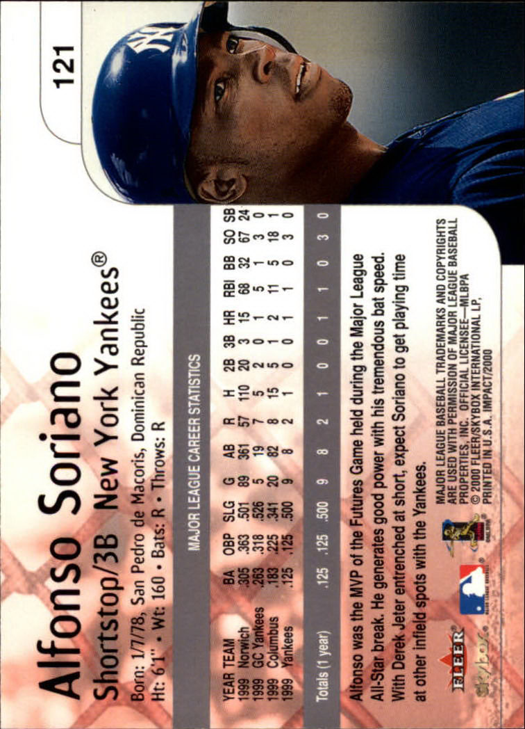 2000 Impact (Skybox) Baseball "Main Set" Cards #1 to #200 - Picture 243 of 401