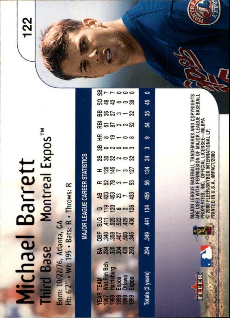2000 Impact (Skybox) Baseball "Main Set" Cards #1 to #200 - Picture 245 of 401