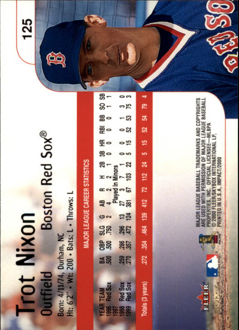 2000 Impact (Skybox) Baseball "Main Set" Cards #1 to #200 - Picture 251 of 401