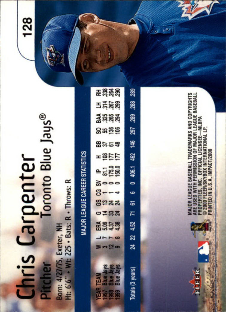 2000 Impact (Skybox) Baseball "Main Set" Cards #1 to #200 - Picture 257 of 401