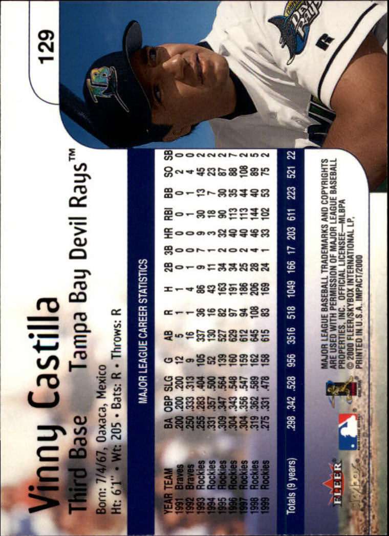 2000 Impact (Skybox) Baseball "Main Set" Cards #1 to #200 - Picture 259 of 401