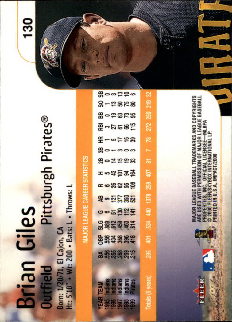 2000 Impact (Skybox) Baseball "Main Set" Cards #1 to #200 - Picture 261 of 401
