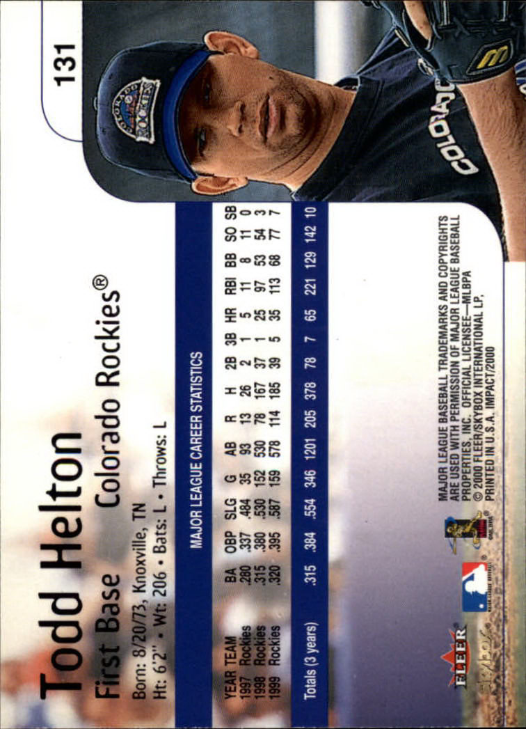 2000 Impact (Skybox) Baseball "Main Set" Cards #1 to #200 - Picture 263 of 401