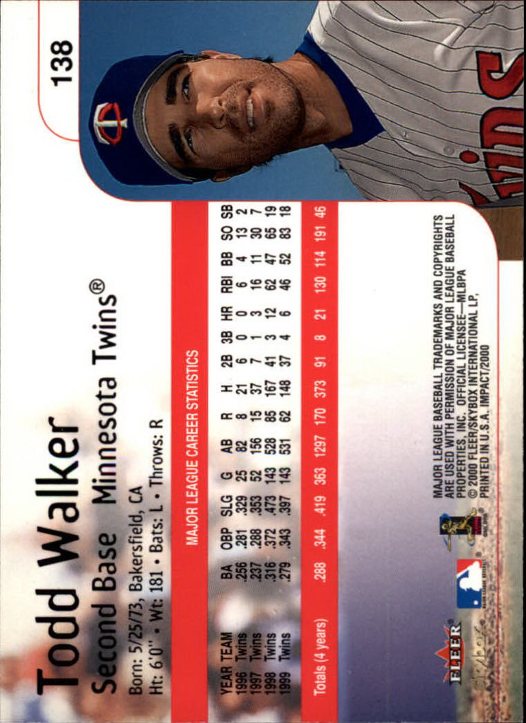2000 Impact (Skybox) Baseball "Main Set" Cards #1 to #200 - Picture 277 of 401