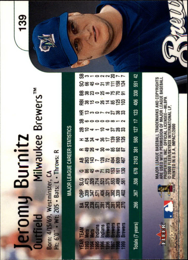 2000 Impact (Skybox) Baseball "Main Set" Cards #1 to #200 - Picture 279 of 401