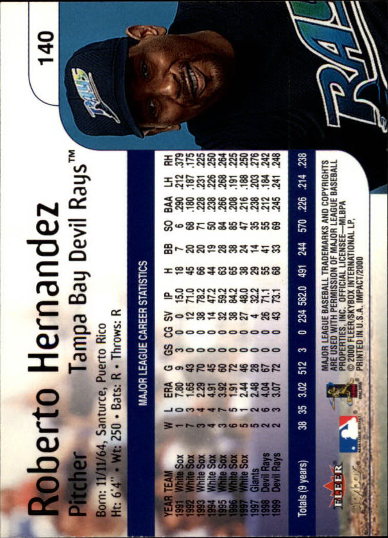 2000 Impact (Skybox) Baseball "Main Set" Cards #1 to #200 - Picture 281 of 401