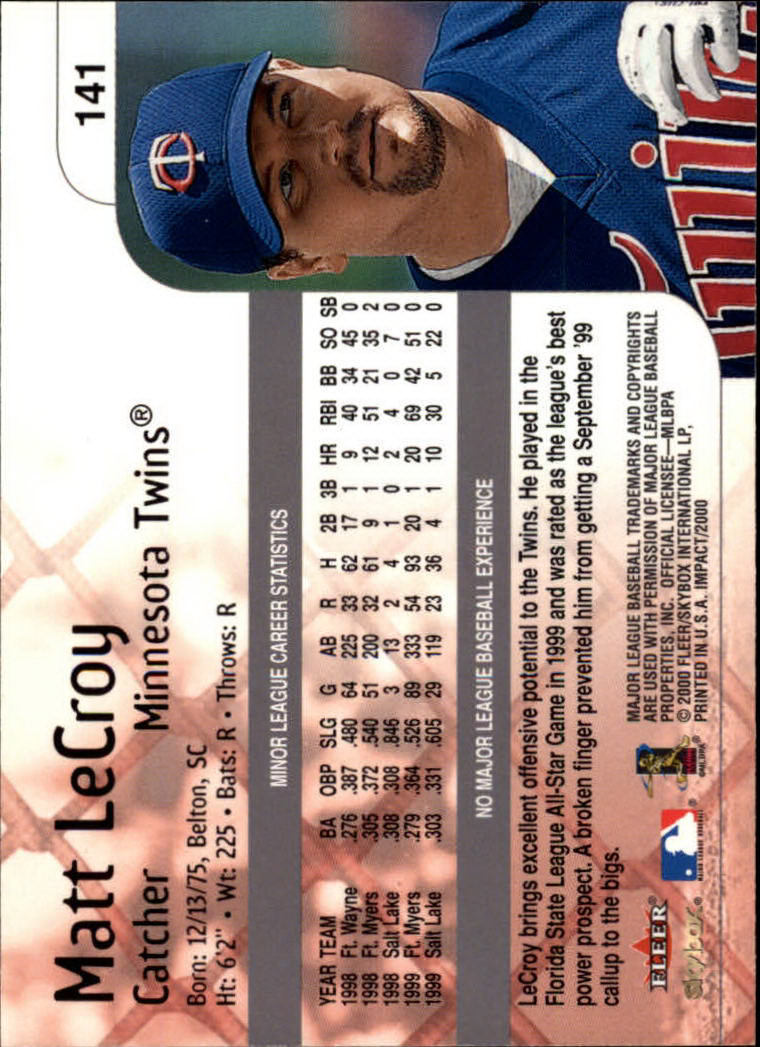 2000 Impact (Skybox) Baseball "Main Set" Cards #1 to #200 - Picture 283 of 401