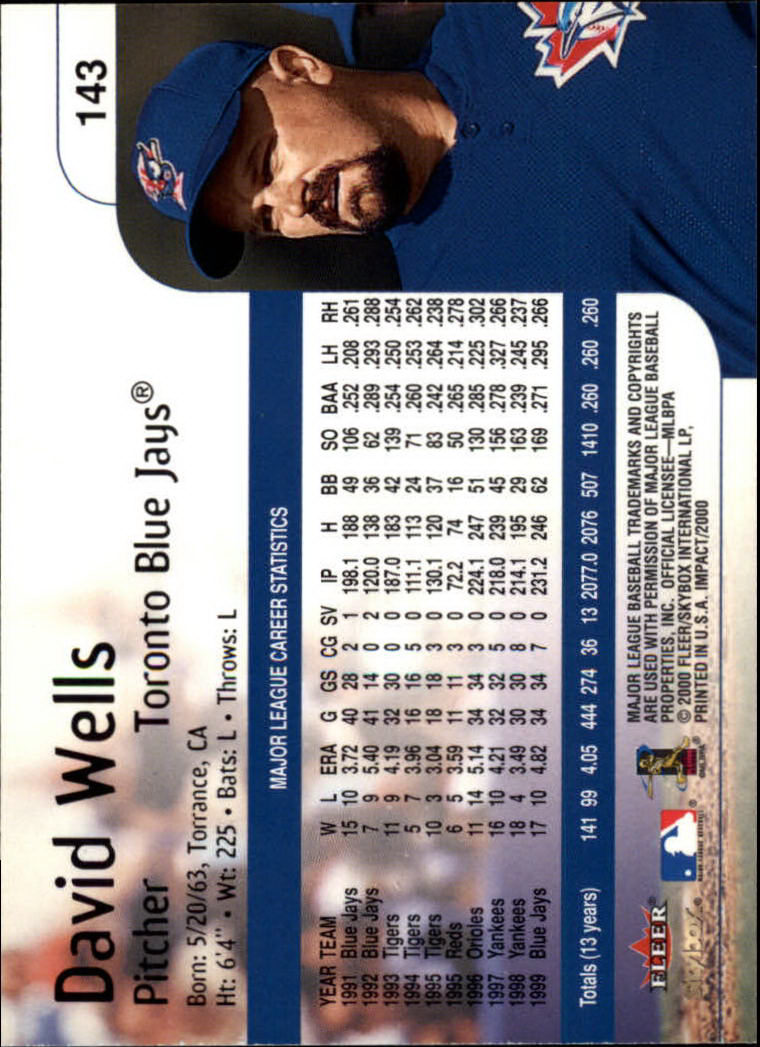 2000 Impact (Skybox) Baseball "Main Set" Cards #1 to #200 - Picture 287 of 401