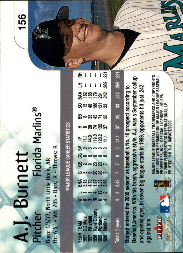 2000 Impact (Skybox) Baseball "Main Set" Cards #1 to #200 - Picture 313 of 401