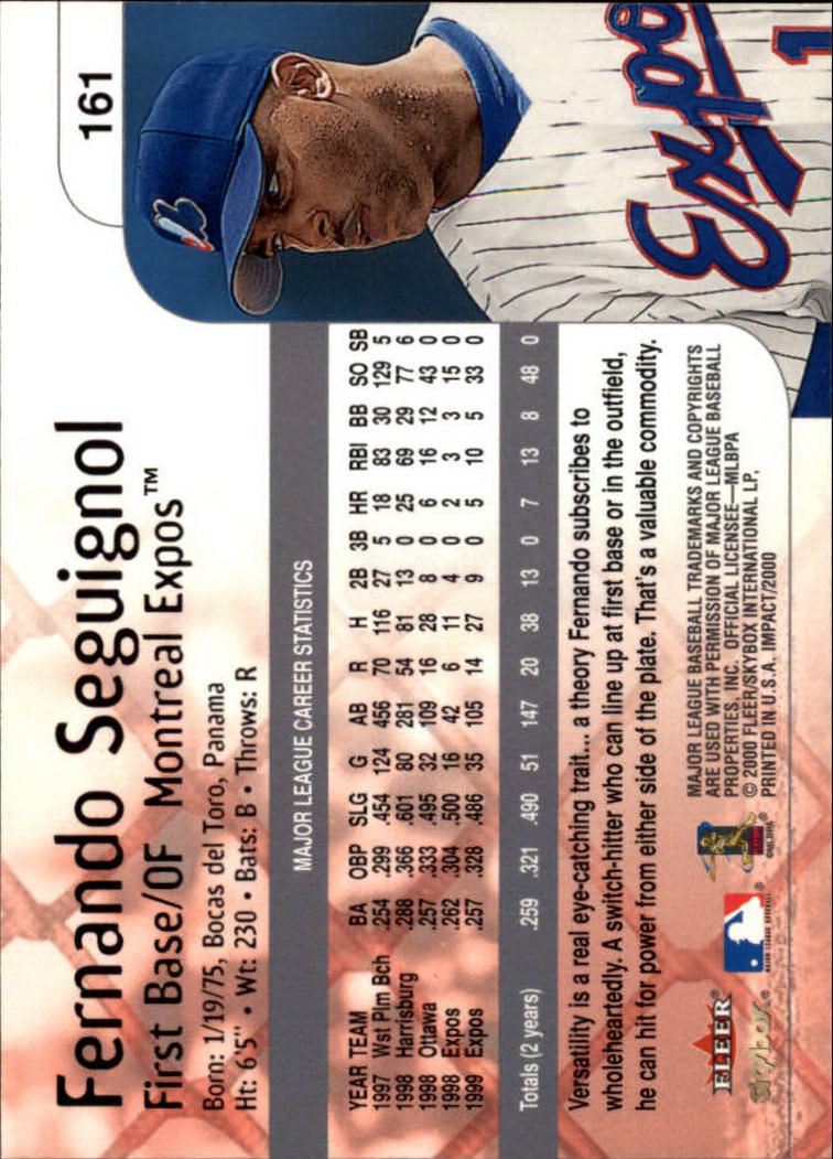 2000 Impact (Skybox) Baseball "Main Set" Cards #1 to #200 - Picture 323 of 401
